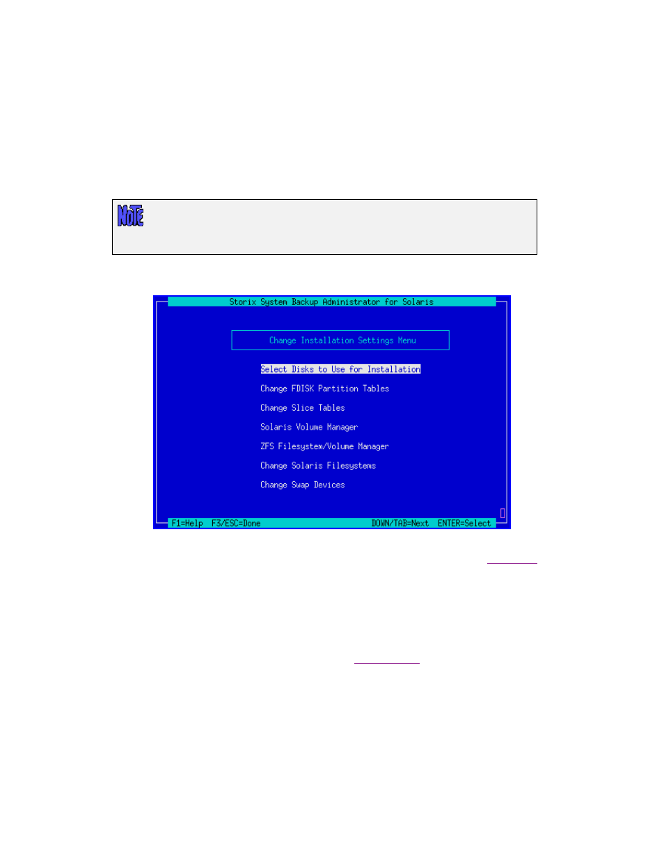 View/change installation settings, Select disks to use for installation, View/change installation | Settings | Storix Software SBAdmin Solaris System Recovery Guide User Manual | Page 37 / 64