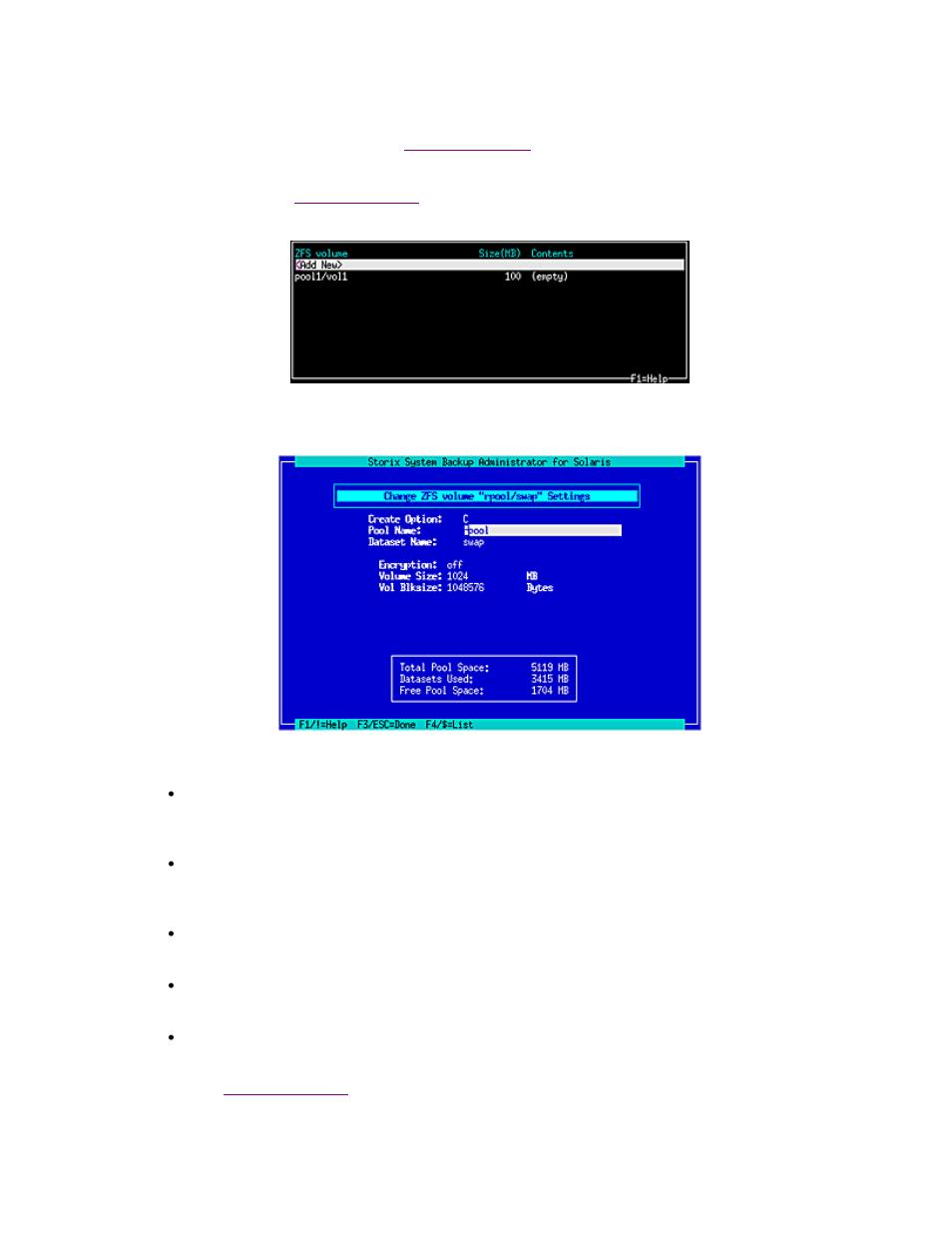 Zfs volumes, Solaris, Filesystems | When | Storix Software SBAdmin Solaris System Recovery Guide User Manual | Page 52 / 64