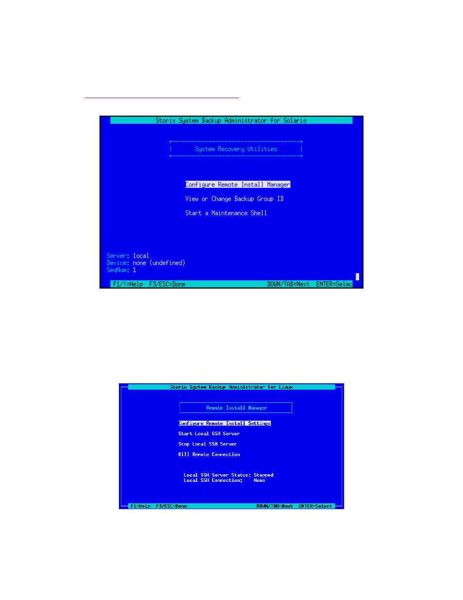 System recovery utilities, Configure remote install manager, Configuring remote install manager | Storix Software SBAdmin Solaris System Recovery Guide User Manual | Page 59 / 64