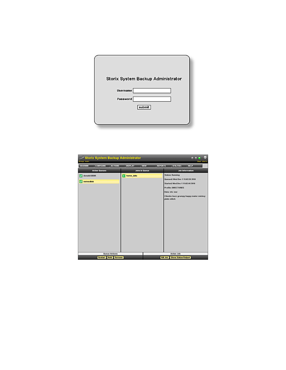 Using the sbadmin web interface | Storix Software SBAdmin Web Interface Installation Guide User Manual | Page 5 / 6