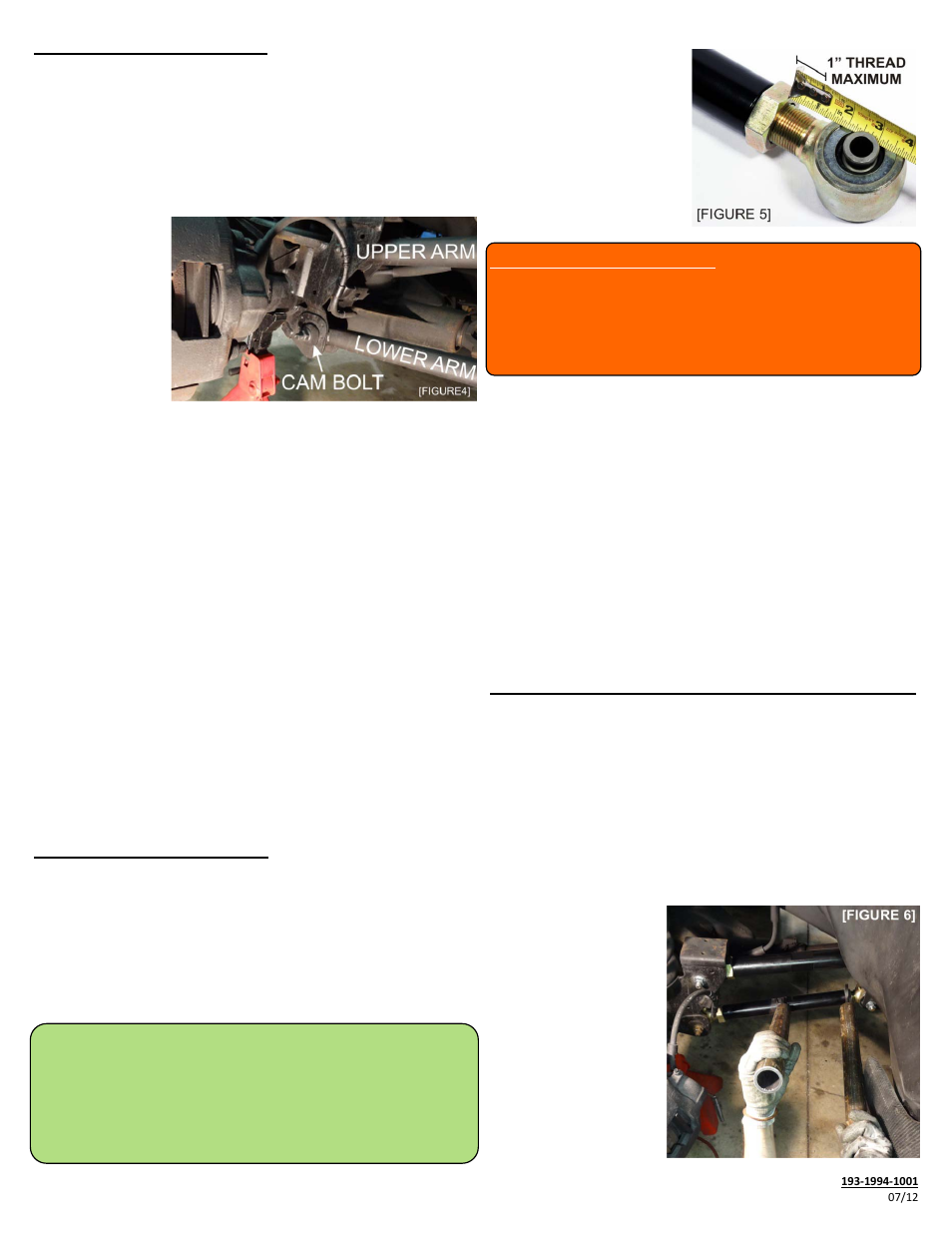 Control arm installation, Control arm adjustment | Hell Bent Steel Dodge Ram Adjustable Upper Control Arms (UCA) 1994-1999 User Manual | Page 2 / 2