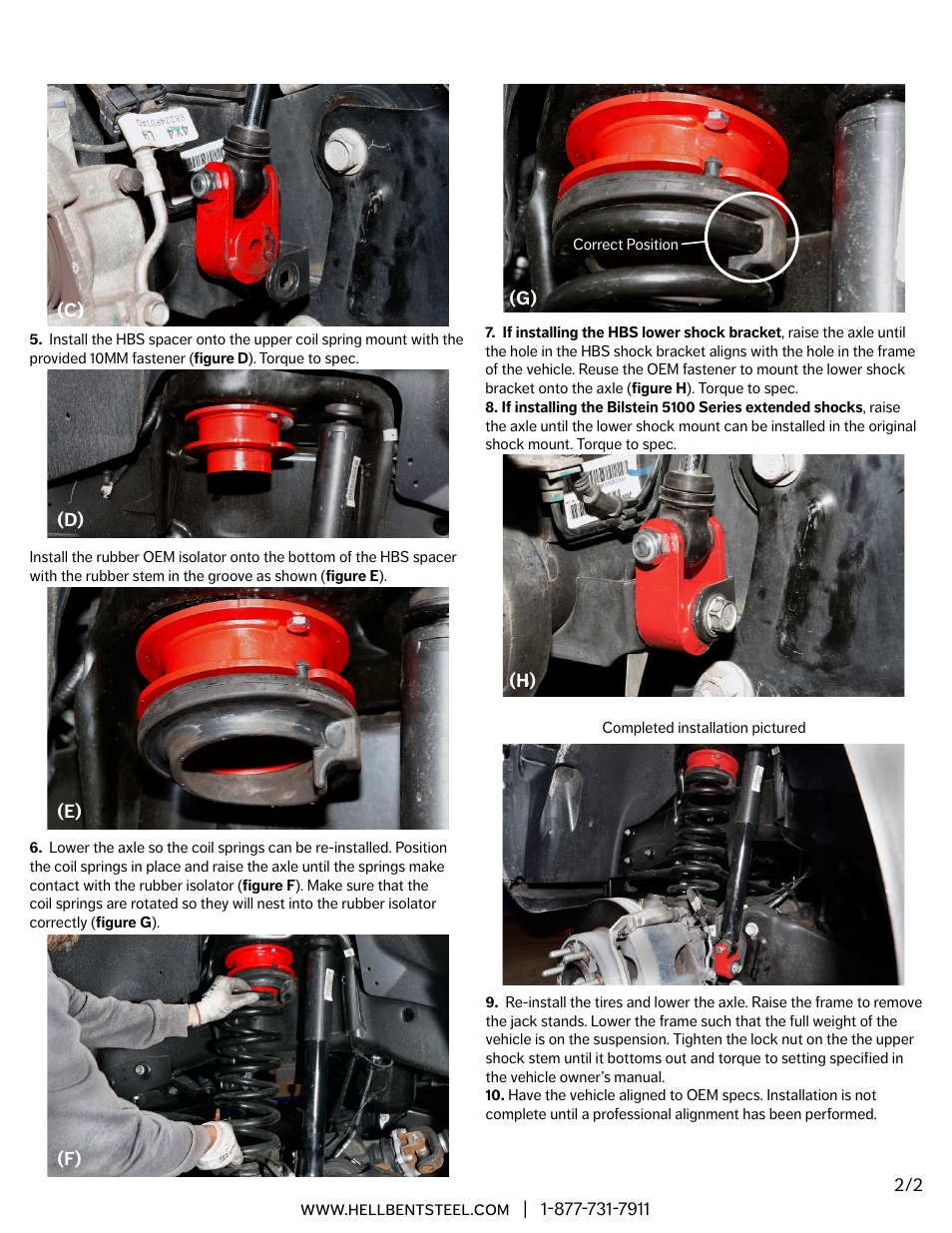 Hell Bent Steel 2014 + Dodge Ram 2500 & 2013 + 3500 4WD 2 Leveling Kit User Manual | Page 2 / 2