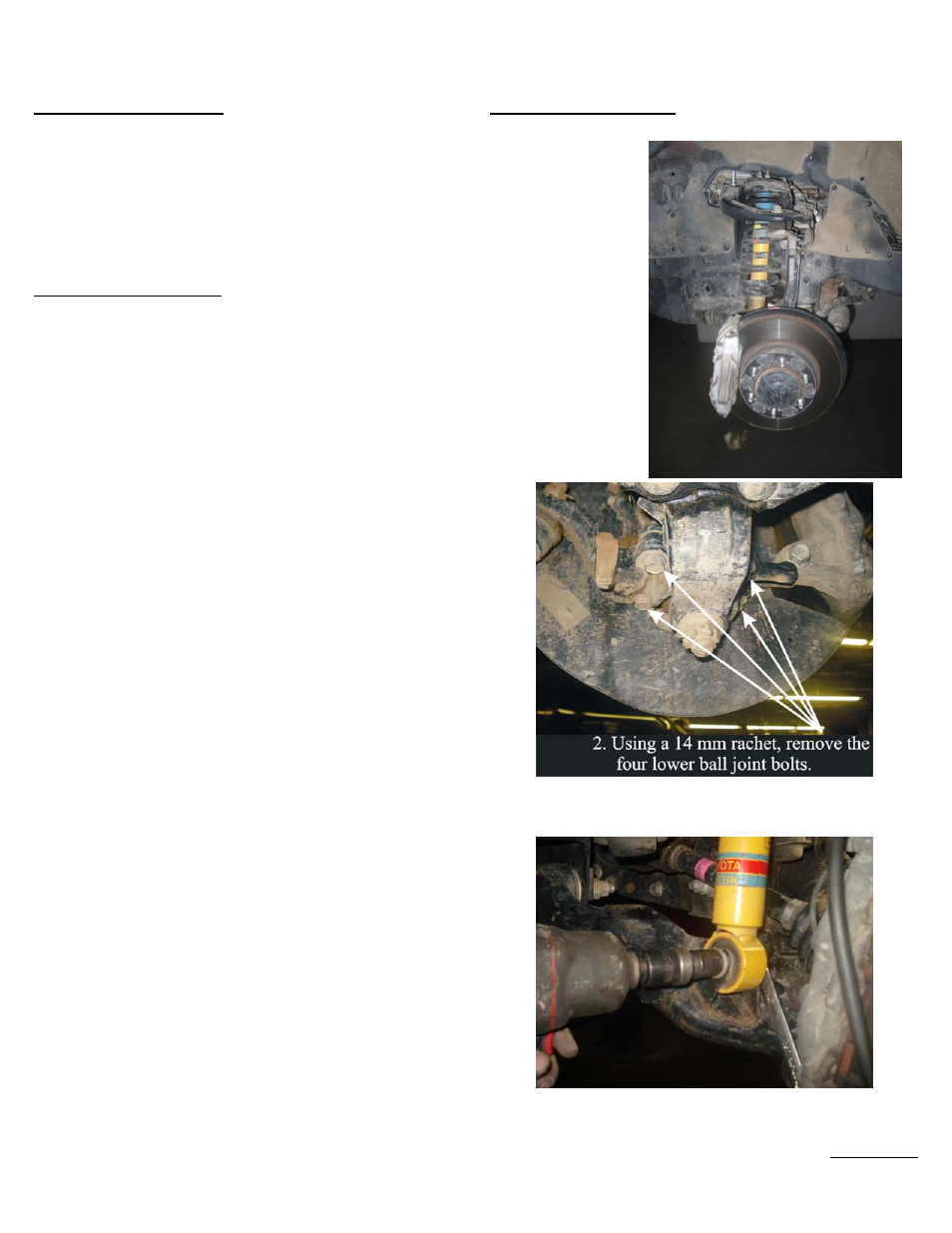 Hell Bent Steel 1996-2004 Toyota Tacoma 2WD / 4WD 2.5 Leveling Kit User Manual | 2 pages