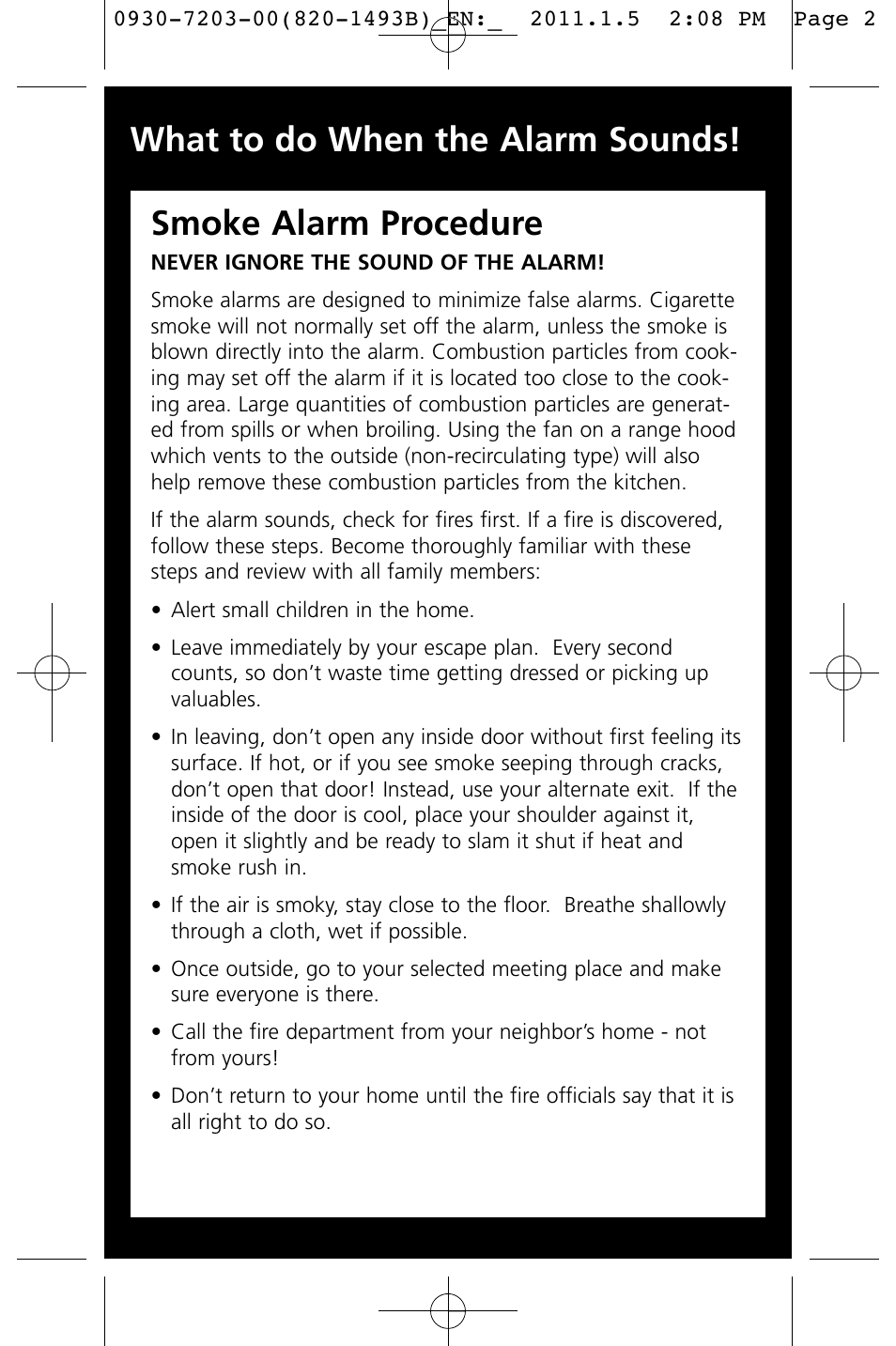 Smoke alarm procedure, What to do when the alarm sounds | Kidde I9060 User Manual | Page 2 / 18
