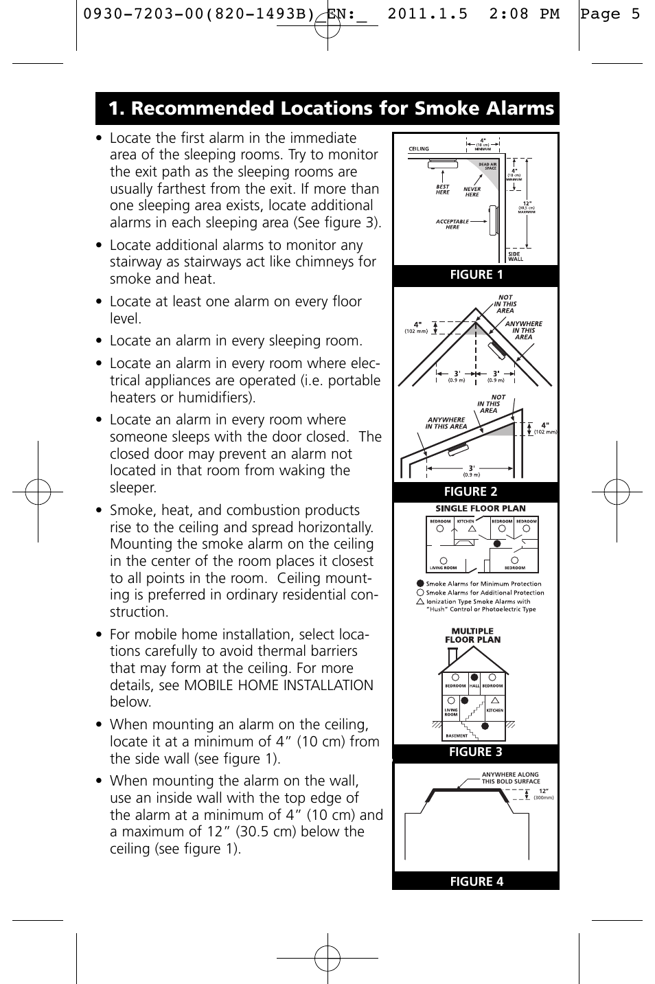 Recommended locations for smoke alarms | Kidde I9060 User Manual | Page 5 / 18