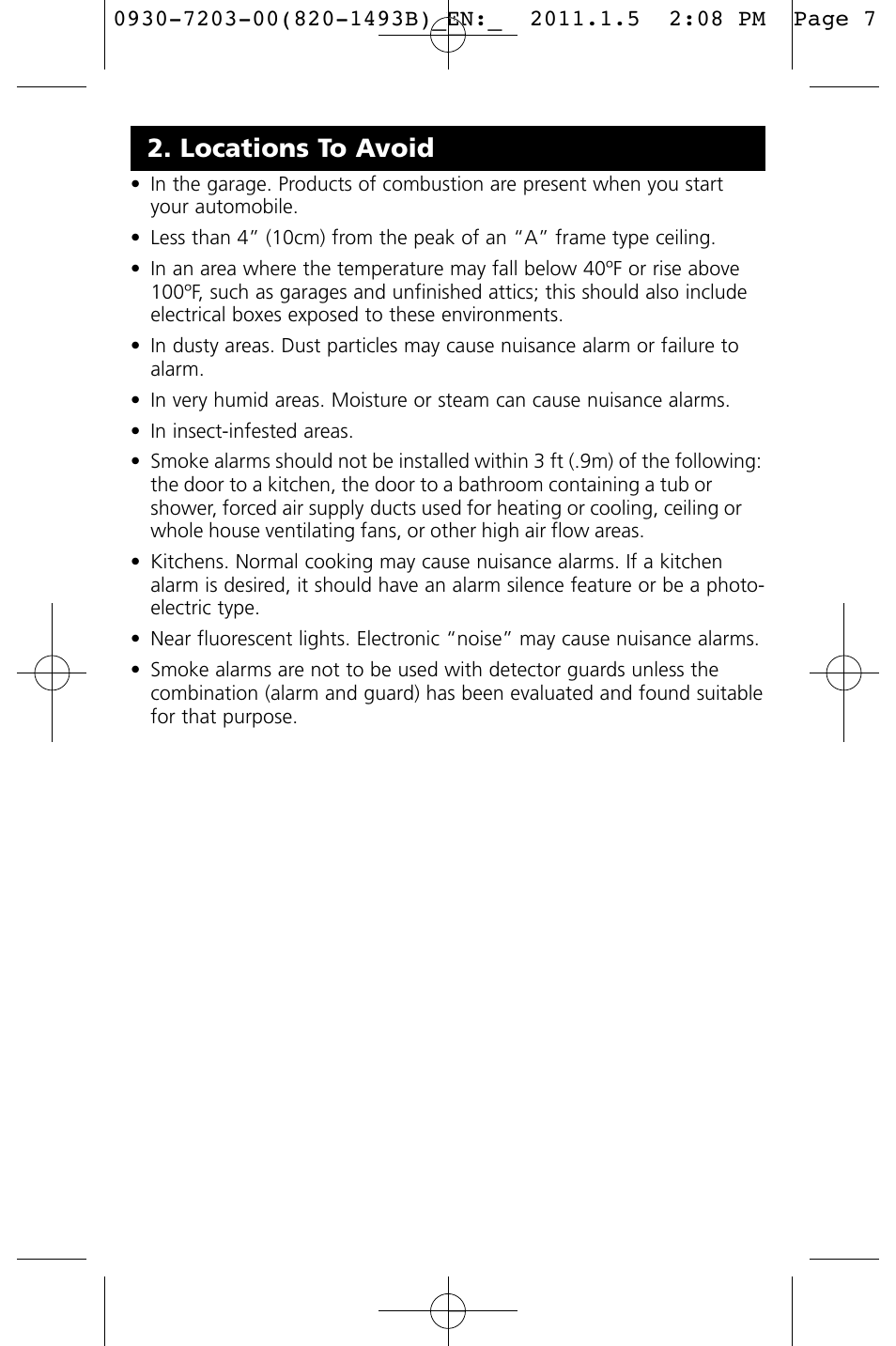 Locations to avoid | Kidde I9060 User Manual | Page 7 / 18