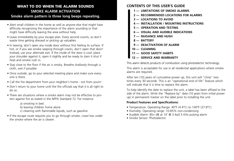 Kidde P3010L User Manual | Page 2 / 9