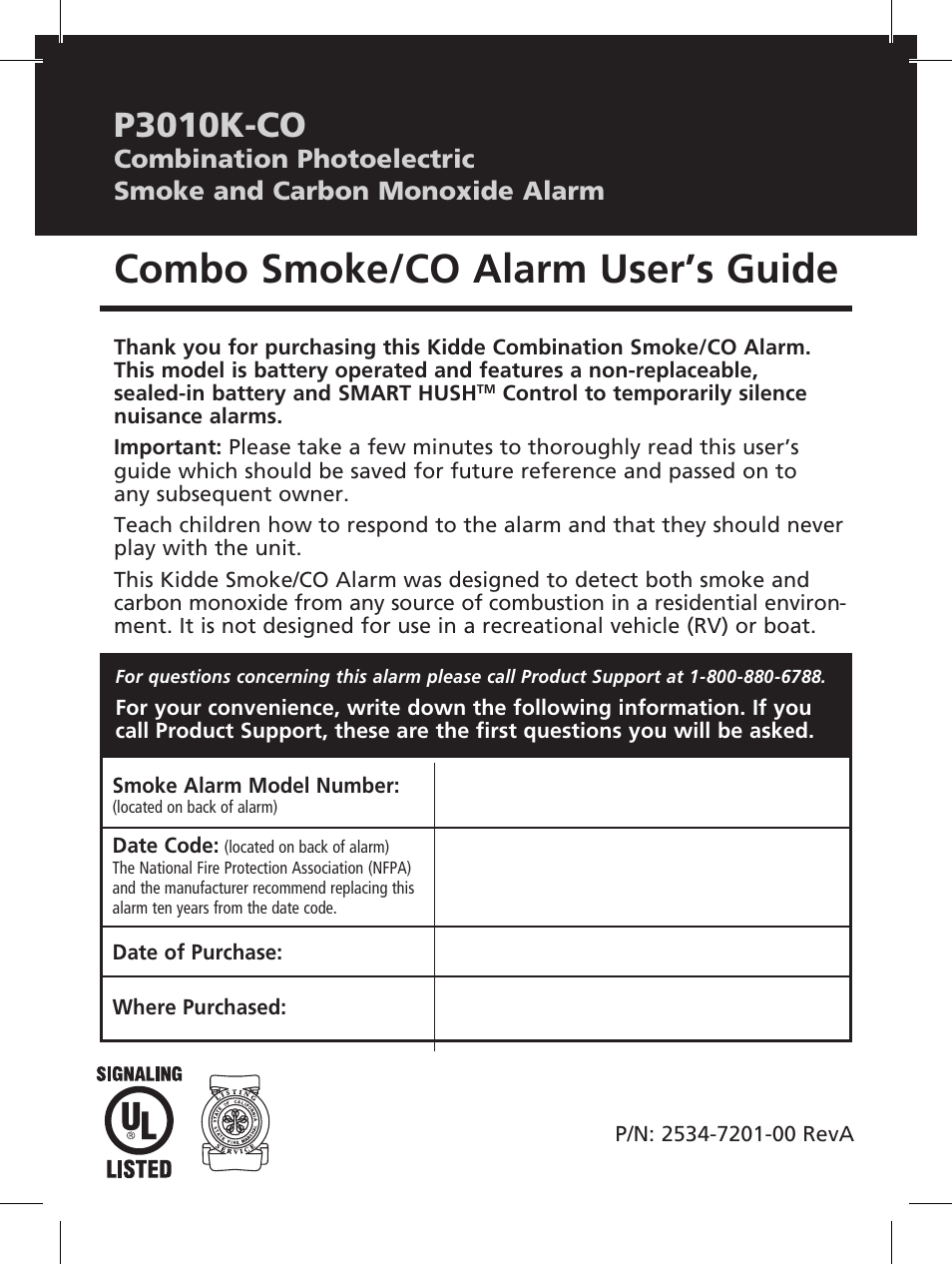 Kidde P3010K-CO User Manual | 21 pages