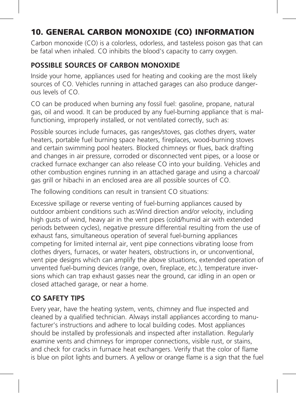 General carbon monoxide (co) information | Kidde P3010K-CO User Manual | Page 15 / 21