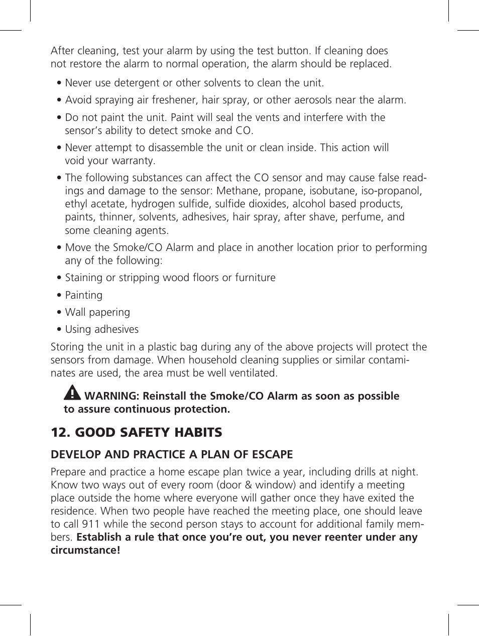 Good safety habits | Kidde P3010K-CO User Manual | Page 17 / 21
