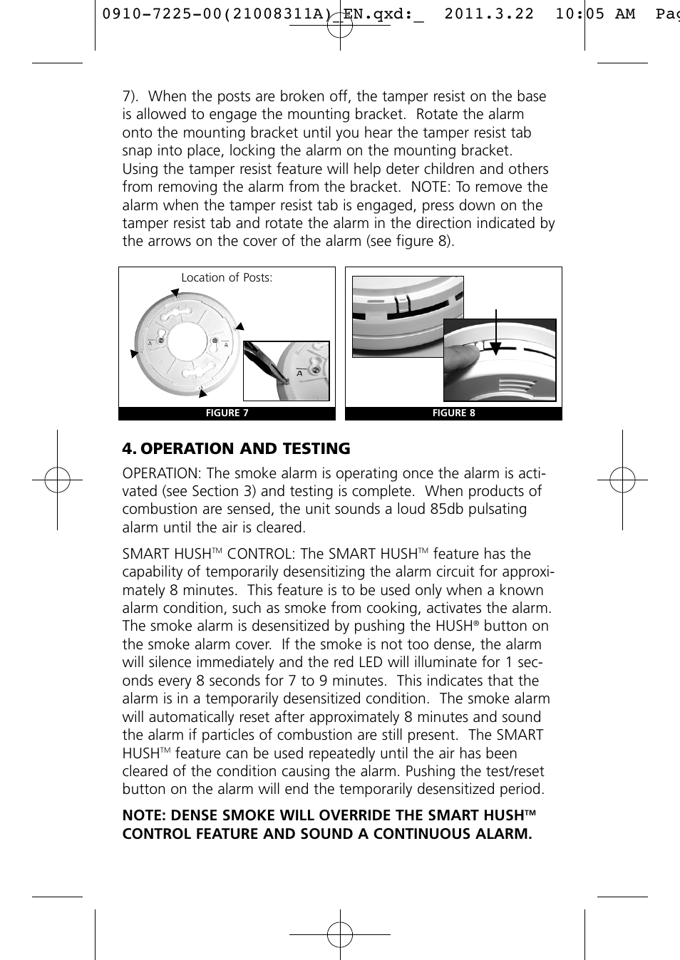 Operation and testing | Kidde i9010 User Manual | Page 7 / 15