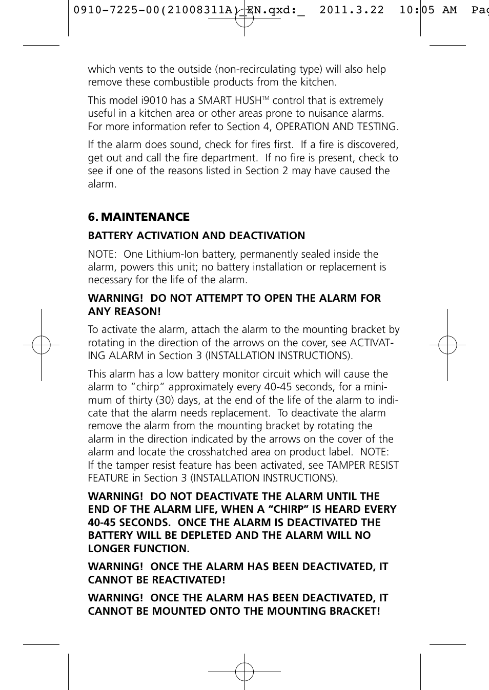 Kidde i9010 User Manual | Page 9 / 15