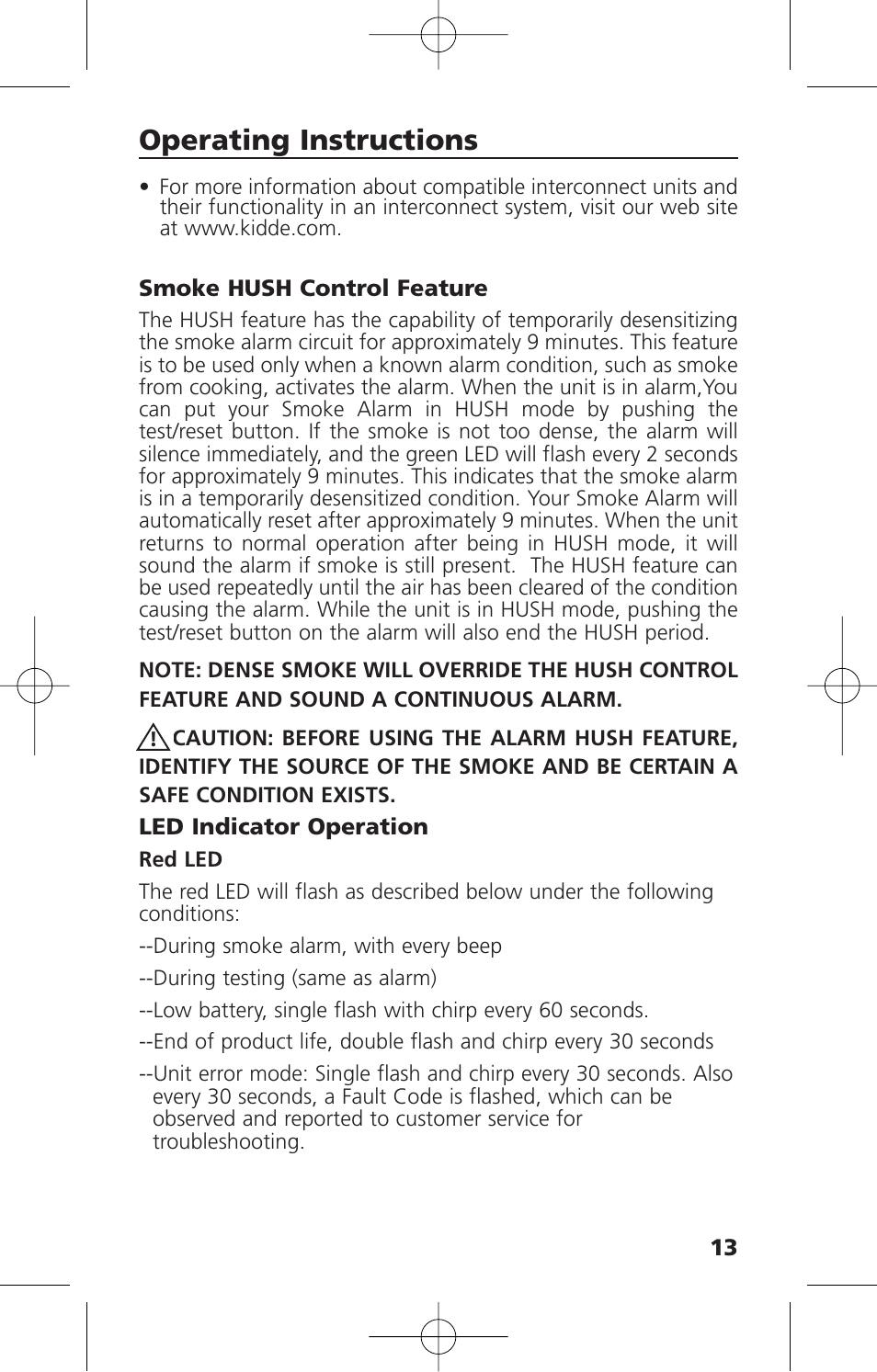 Operating instructions | Kidde i12010S User Manual | Page 15 / 27