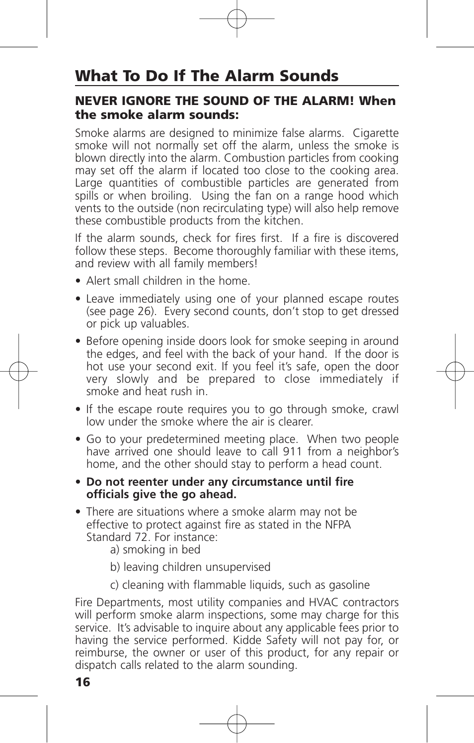 What to do if the alarm sounds | Kidde i12010S User Manual | Page 18 / 27