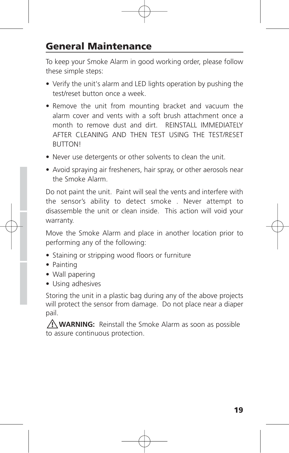 General maintenance | Kidde i12010S User Manual | Page 21 / 27