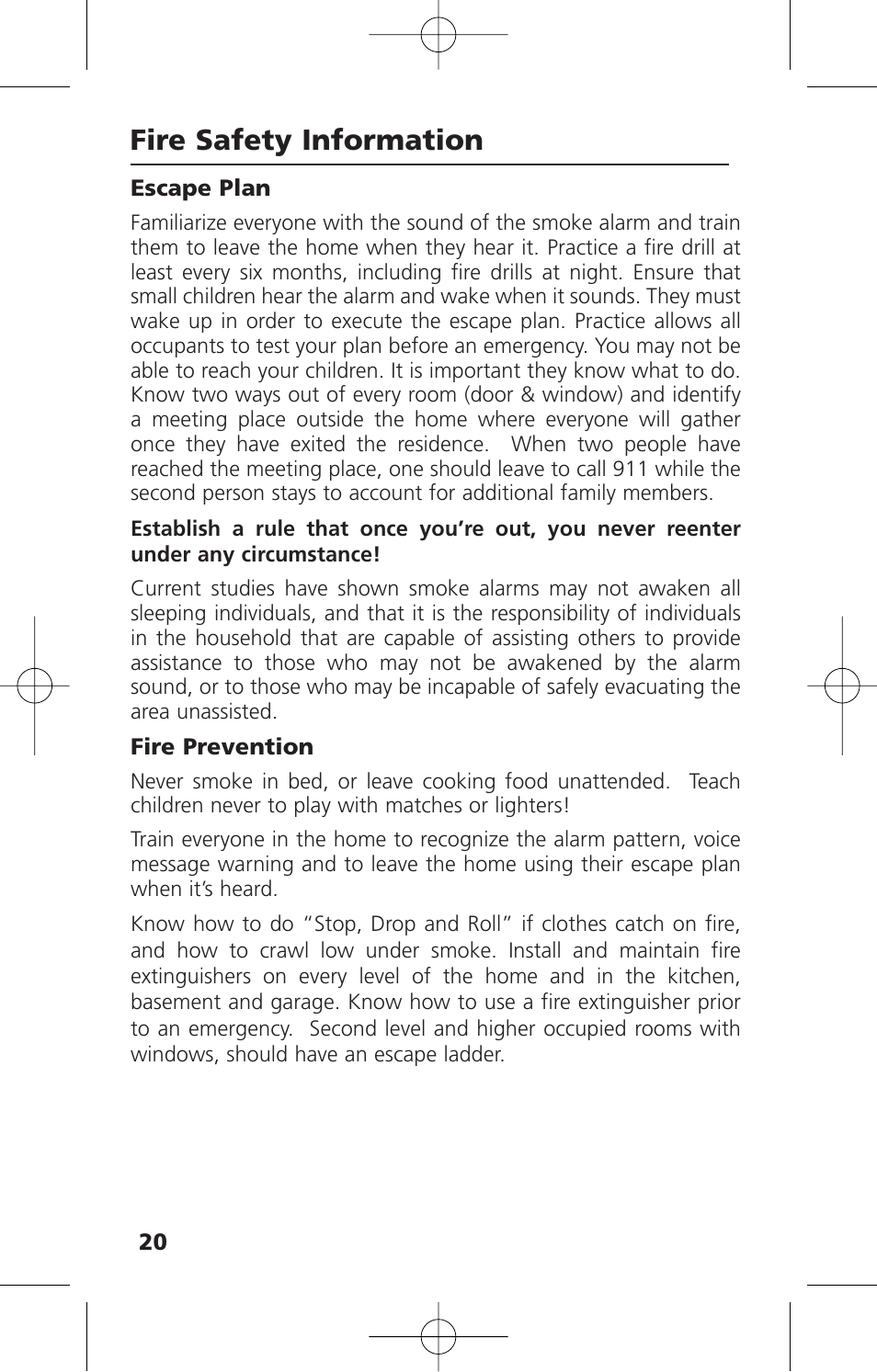 Fire safety information | Kidde i12010S User Manual | Page 22 / 27