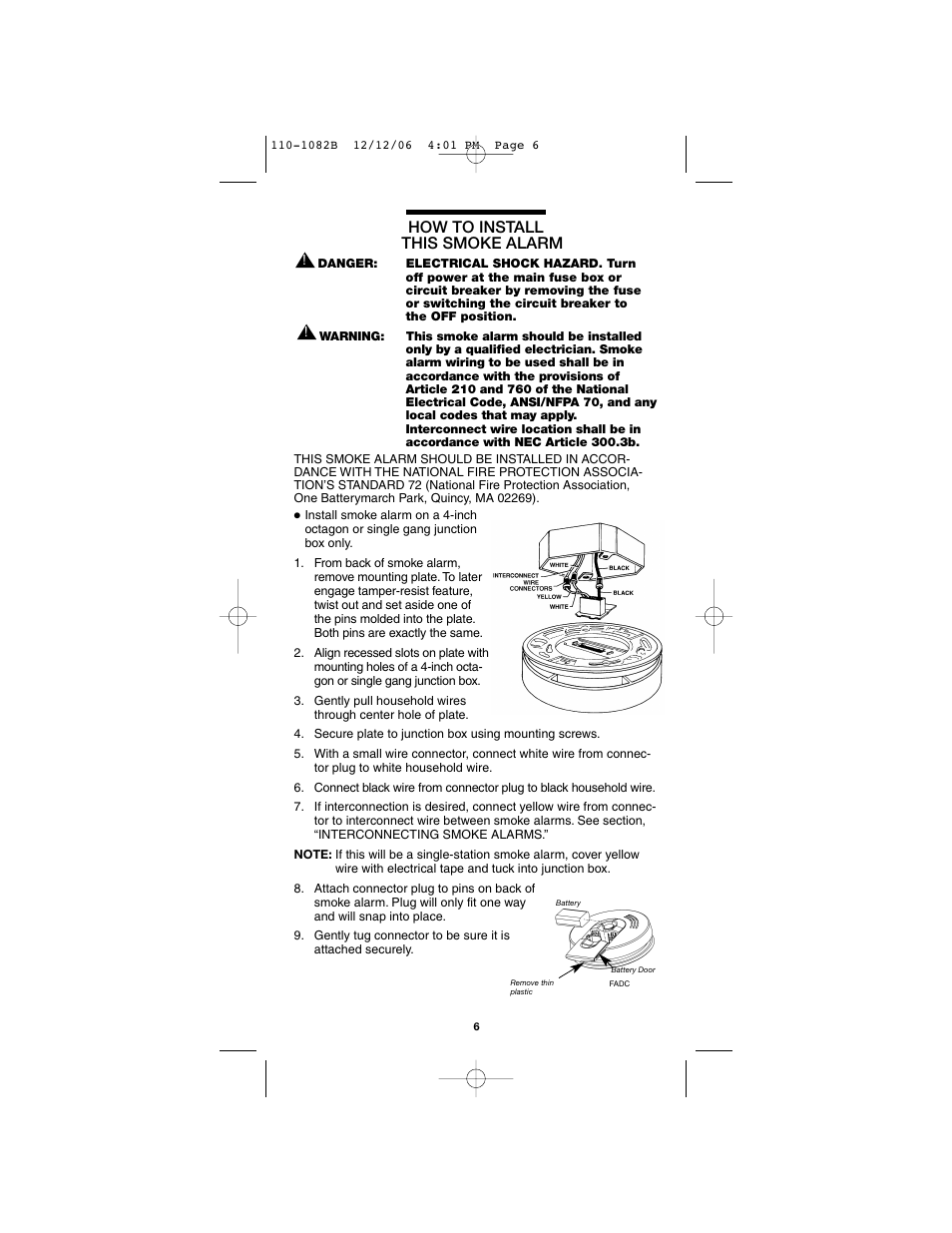 How to install this smoke alarm | Kidde 4618 User Manual | Page 6 / 12