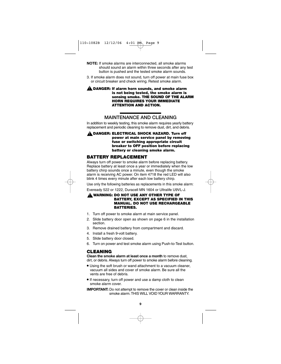 Kidde 4618 User Manual | Page 9 / 12