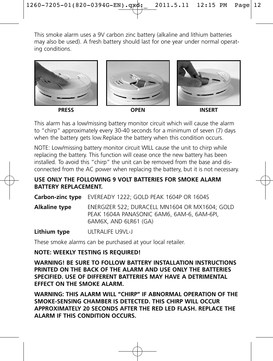 Kidde i12060A User Manual | Page 12 / 18