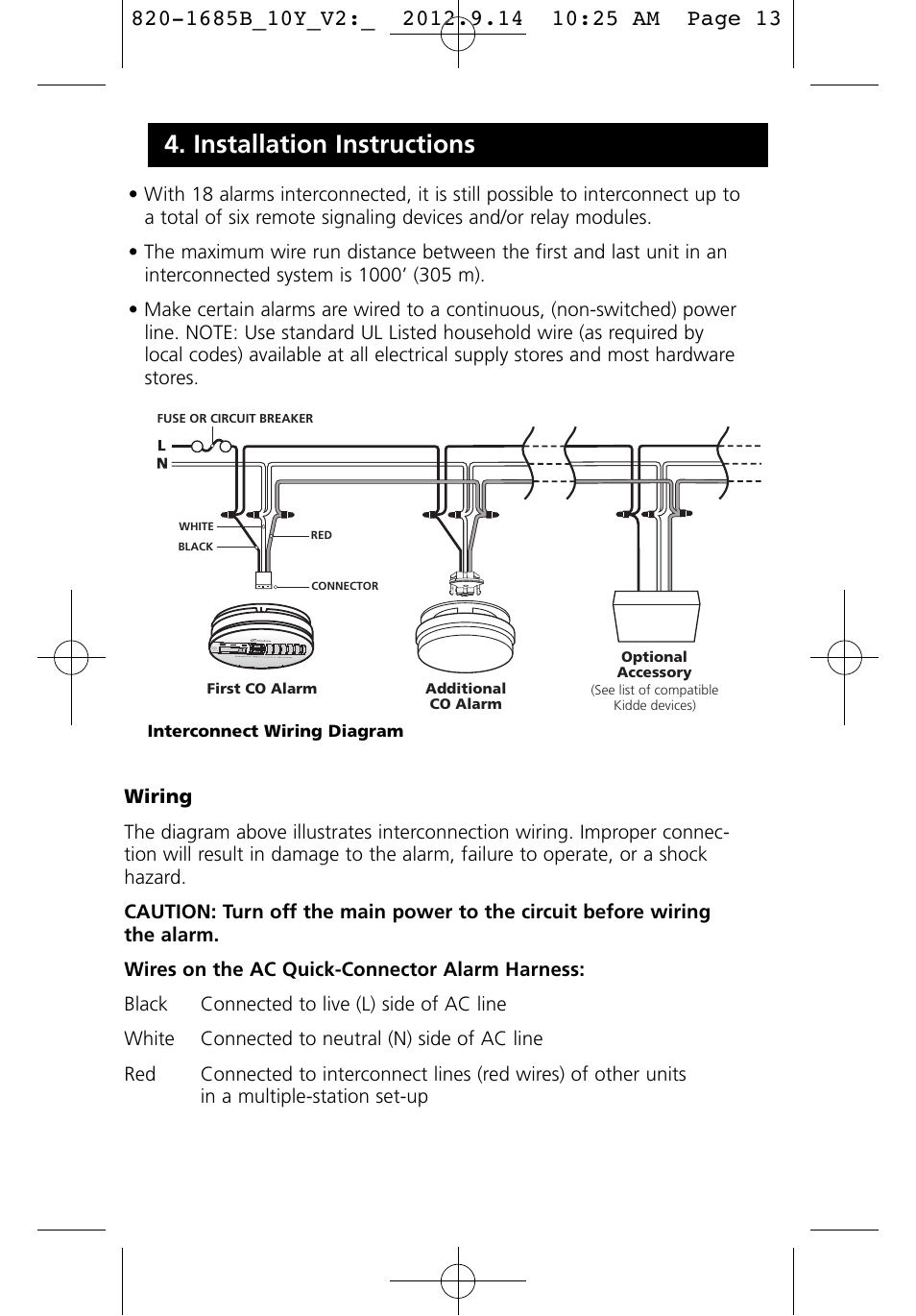 Installation instructions | Kidde KN-COB-IC User Manual | Page 13 / 23