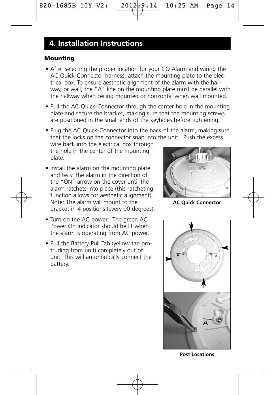 Installation instructions | Kidde KN-COB-IC User Manual | Page 14 / 23