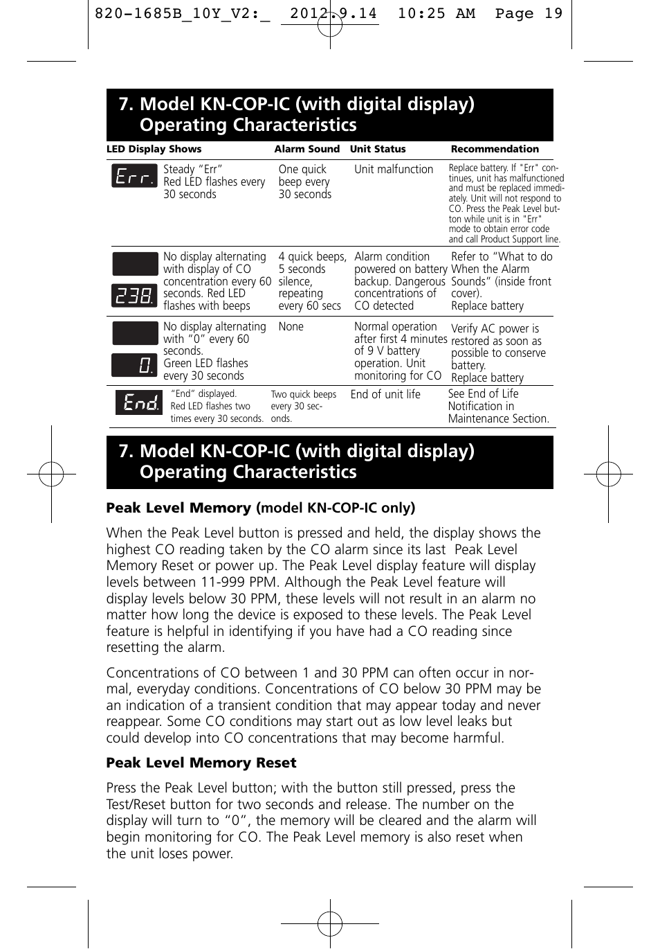 Kidde KN-COB-IC User Manual | Page 19 / 23