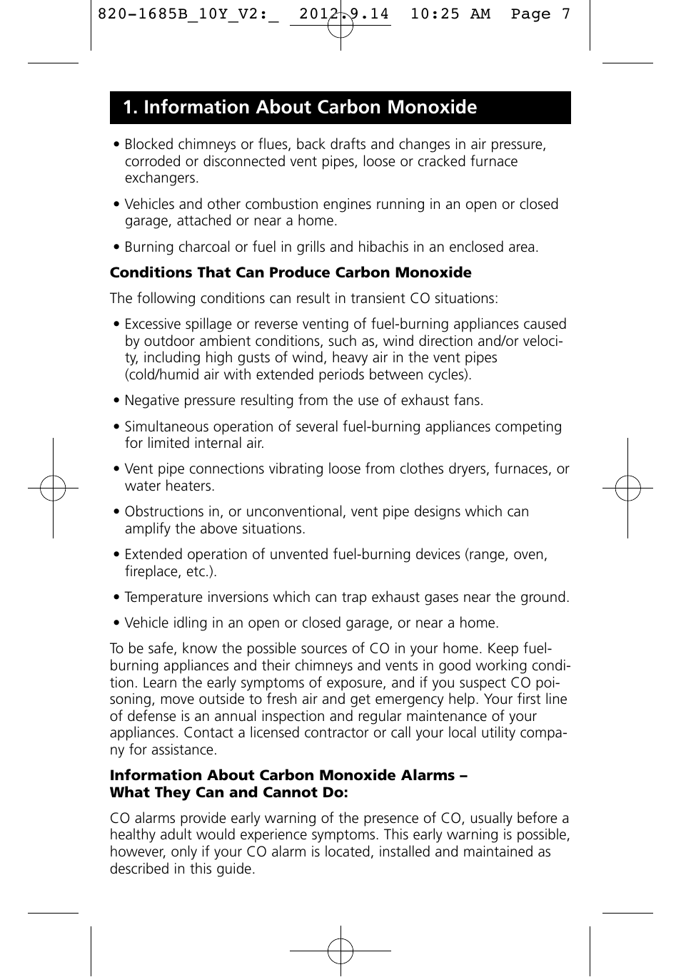 Information about carbon monoxide | Kidde KN-COB-IC User Manual | Page 7 / 23