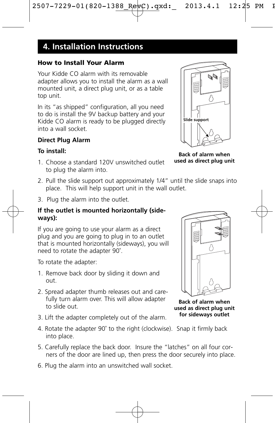 Installation instructions | Kidde KN-COPP-3 (900-0076) User Manual | Page 12 / 19