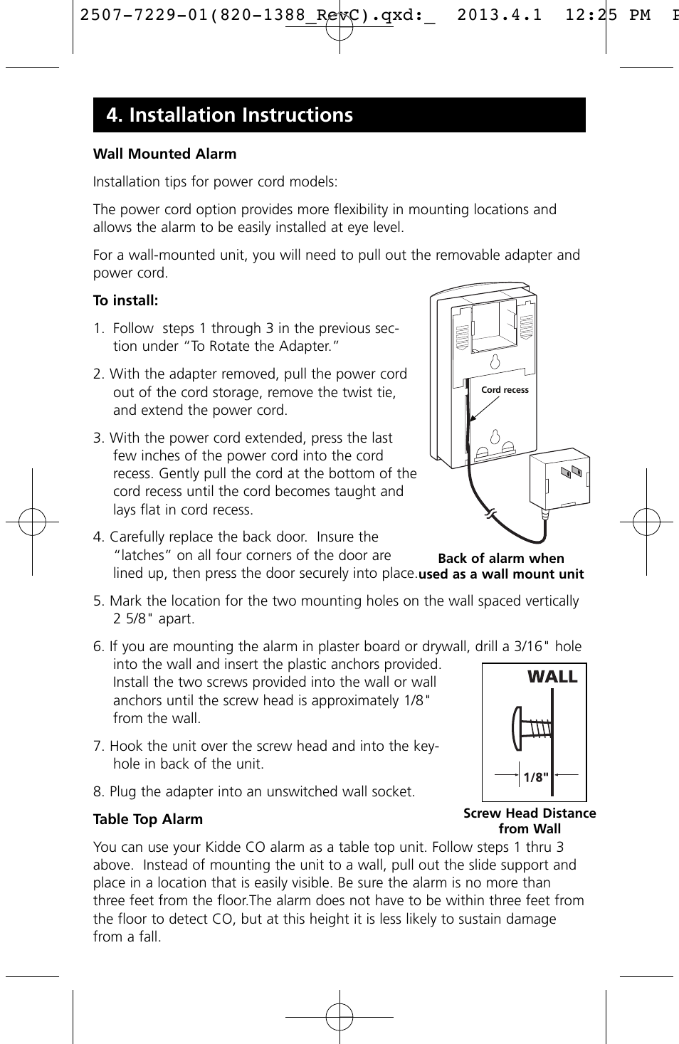 Installation instructions | Kidde KN-COPP-3 (900-0076) User Manual | Page 13 / 19