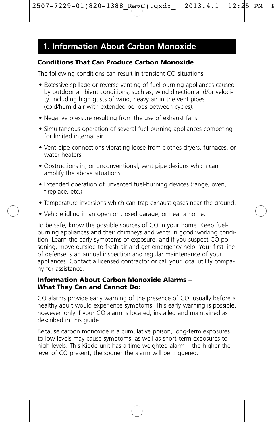 Information about carbon monoxide | Kidde KN-COPP-3 (900-0076) User Manual | Page 7 / 19