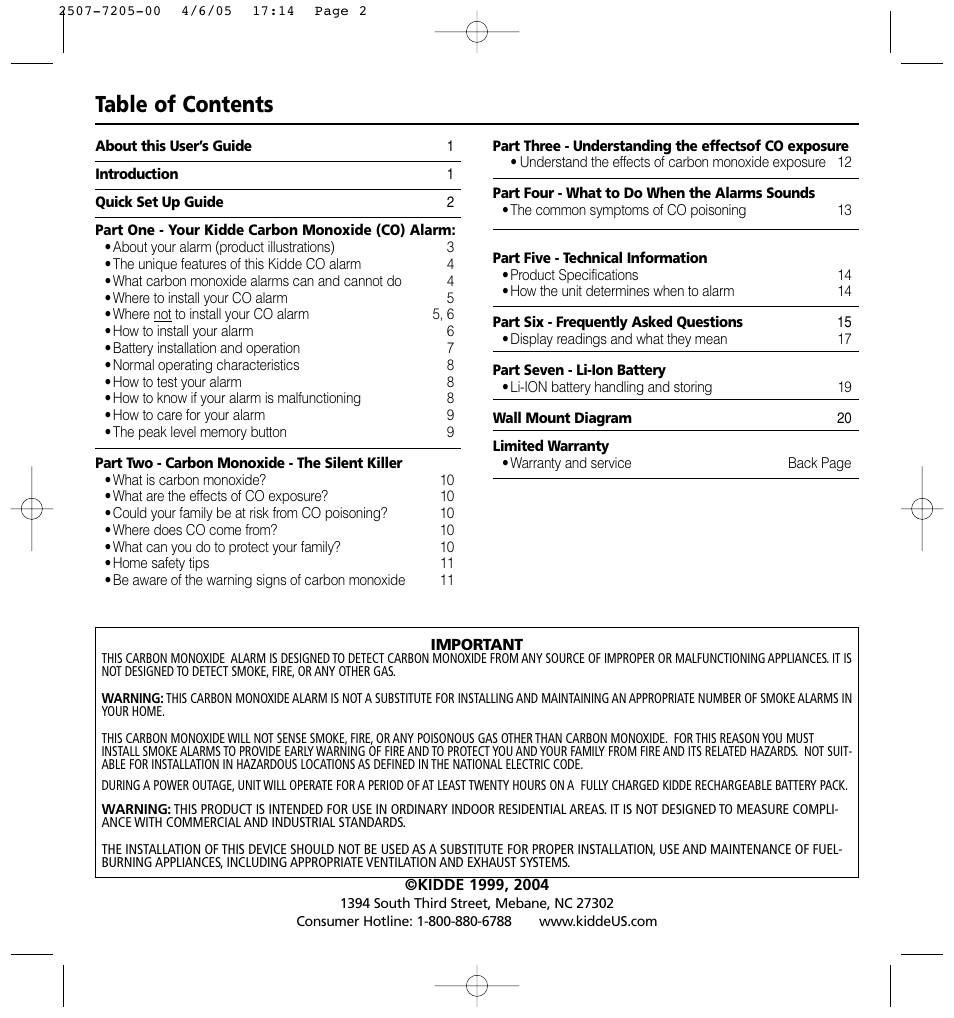 Kidde KN-COPP-3 (900-0099) User Manual | Page 2 / 23