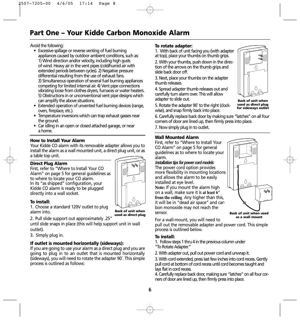 Part one – your kidde carbon monoxide alarm | Kidde KN-COPP-3 (900-0099) User Manual | Page 8 / 23