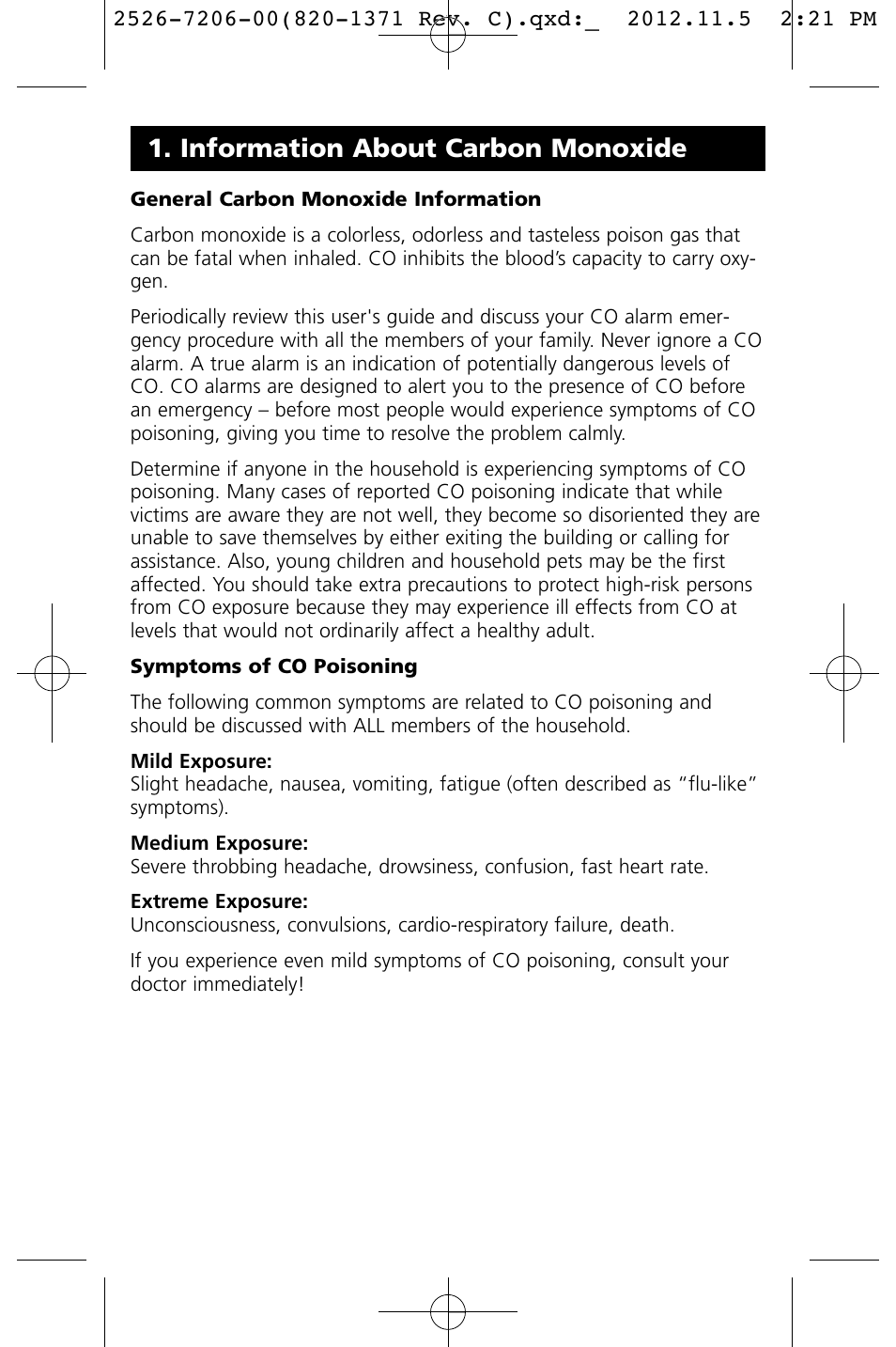 Information about carbon monoxide | Kidde KN-COB-DP-LS User Manual | Page 5 / 18