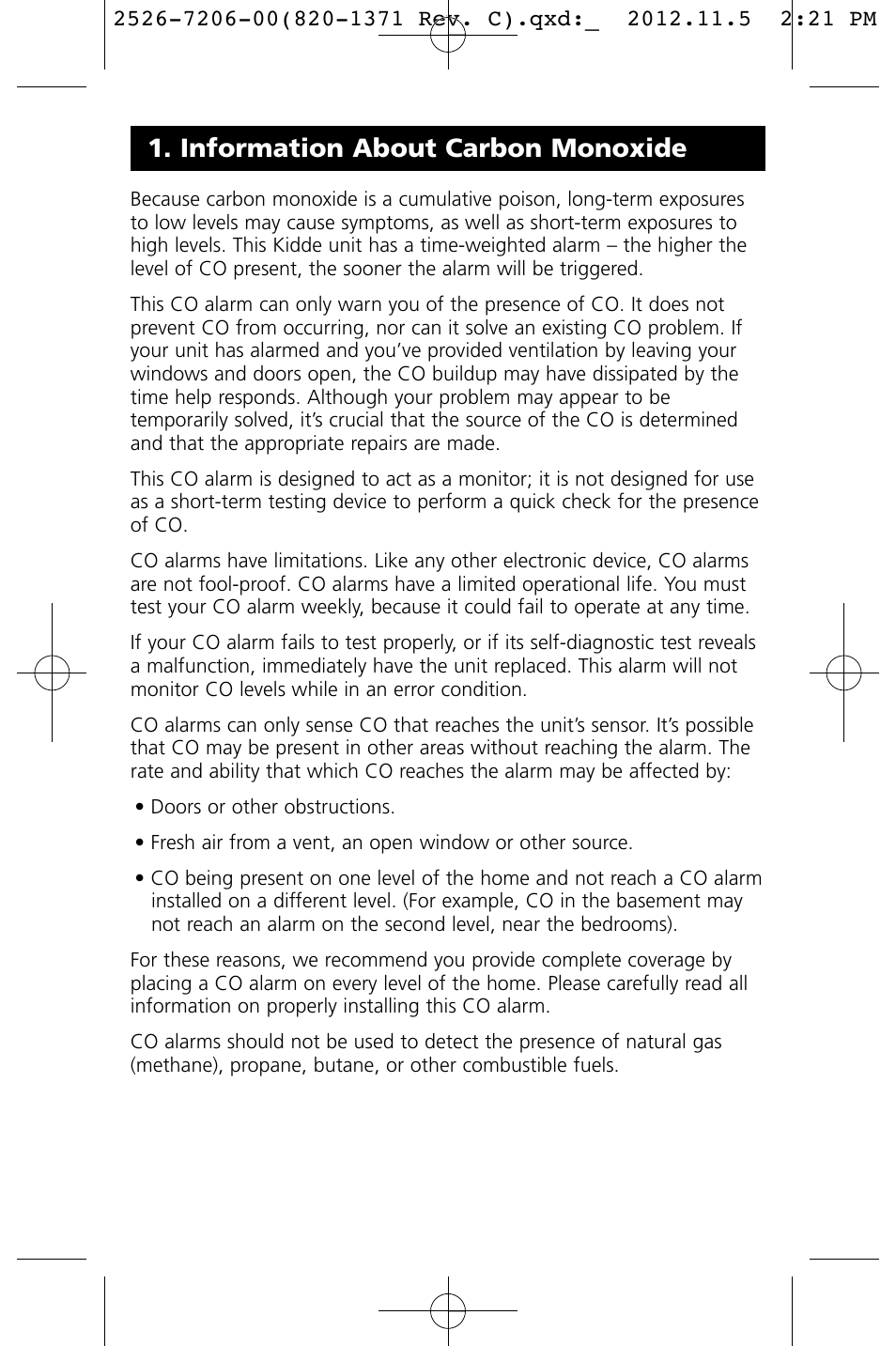 Information about carbon monoxide | Kidde KN-COB-DP-LS User Manual | Page 8 / 18