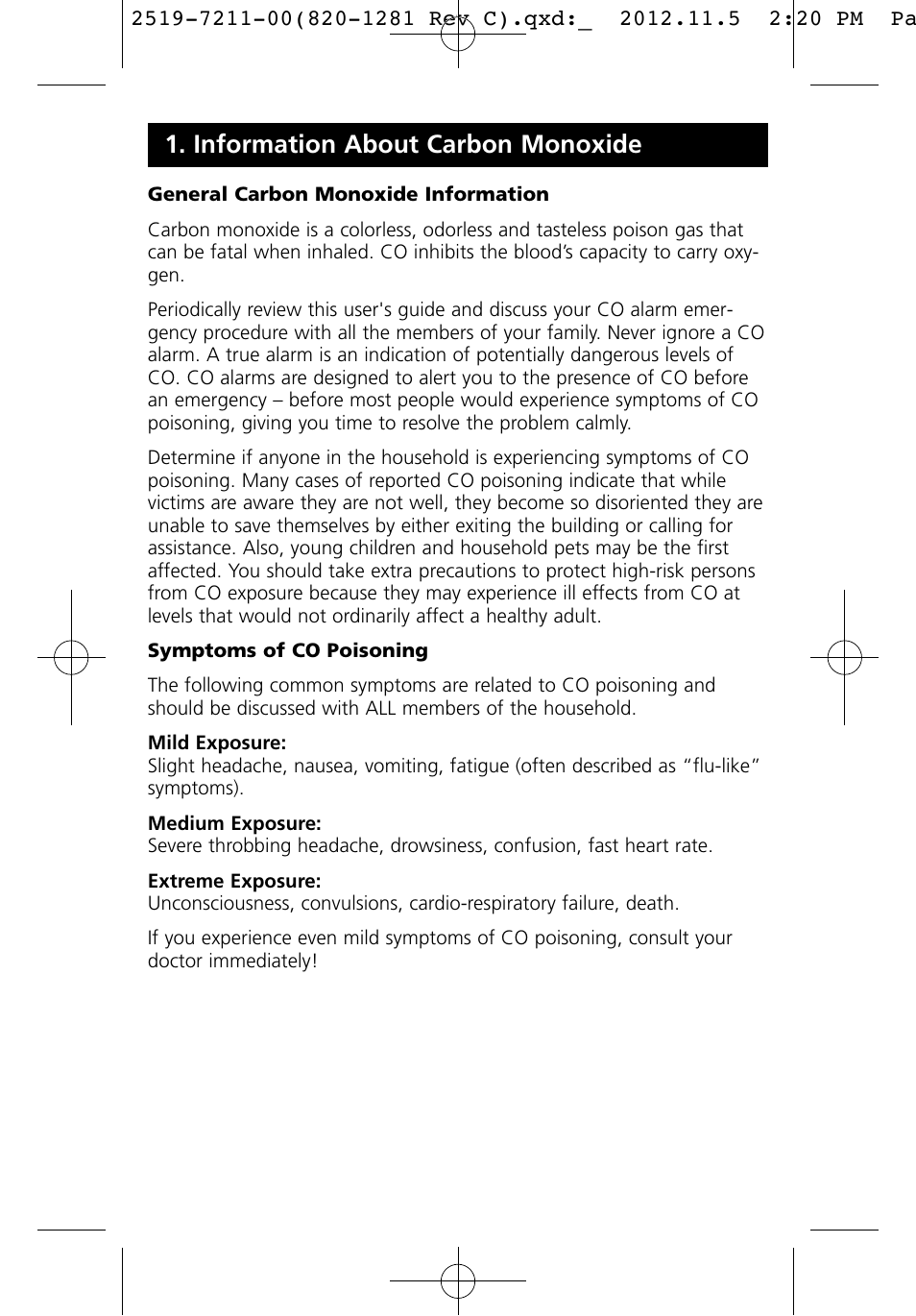 Information about carbon monoxide | Kidde KN-COB-LCB-A User Manual | Page 5 / 16