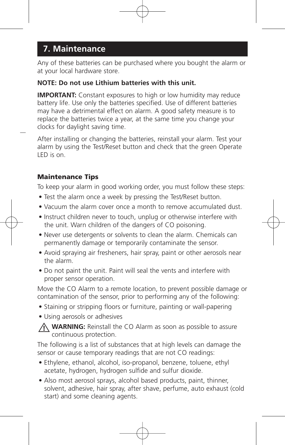 Maintenance | Kidde KN-COB-DP2 User Manual | Page 15 / 17