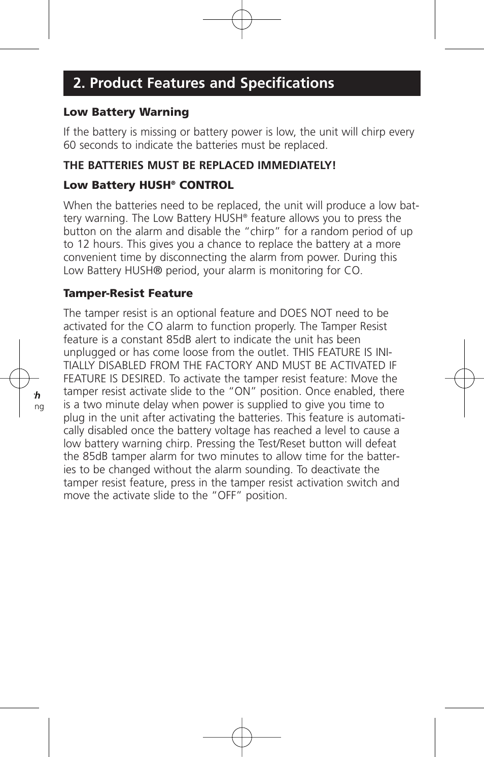 Product features and specifications | Kidde KN-COB-DP2 User Manual | Page 9 / 17