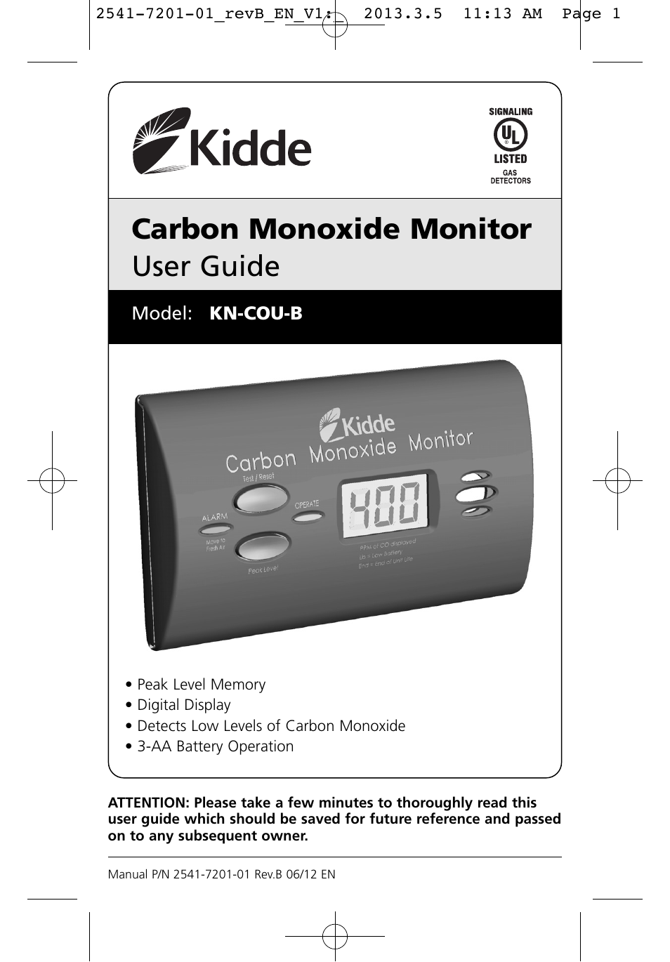 Kidde KN-COU-B User Manual | 19 pages