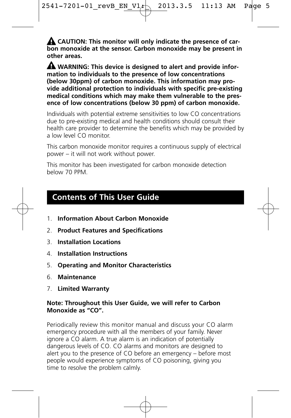 Contents of this user guide | Kidde KN-COU-B User Manual | Page 5 / 19