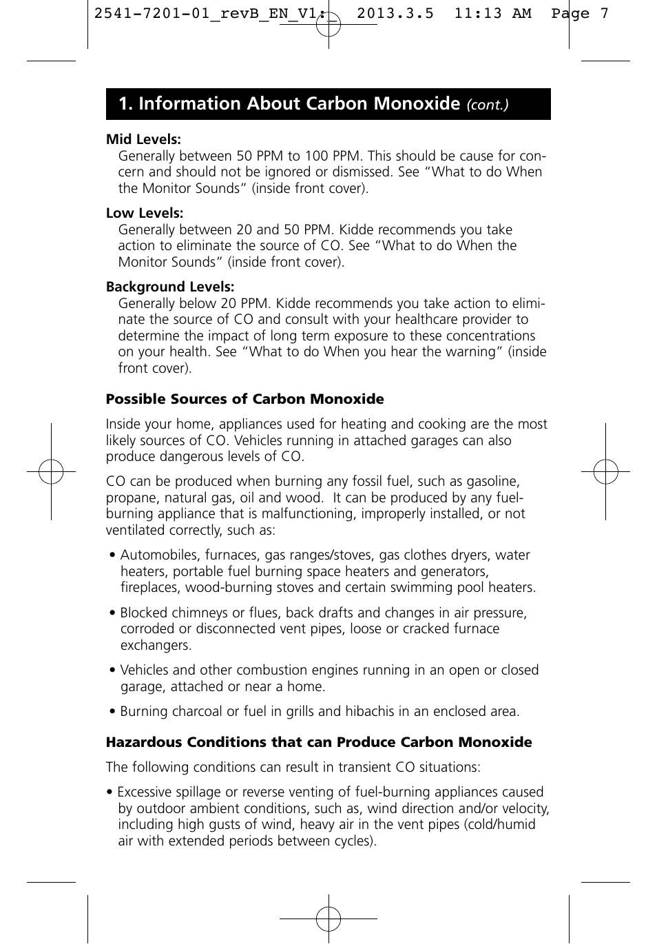 Information about carbon monoxide | Kidde KN-COU-B User Manual | Page 7 / 19
