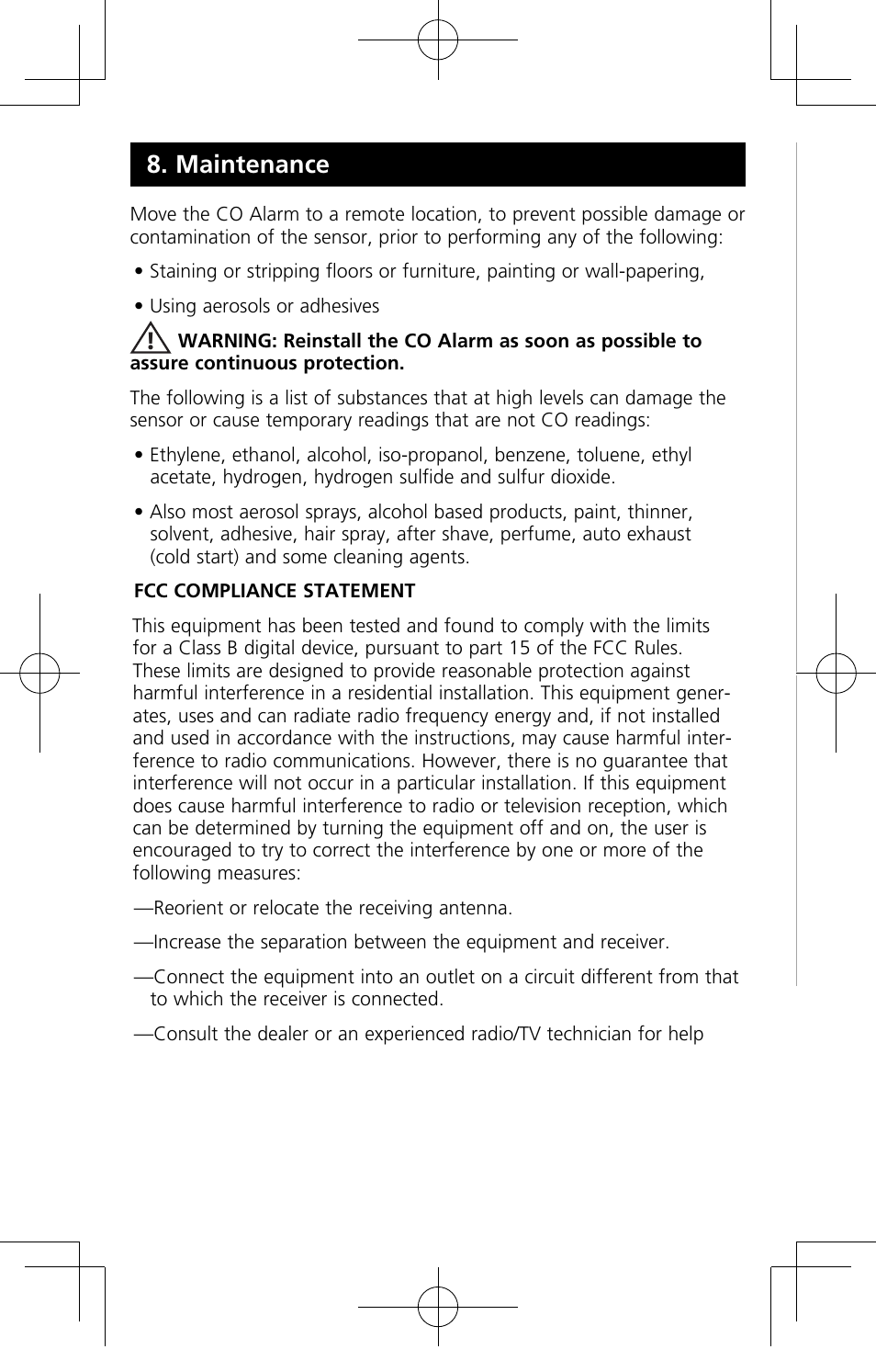 Maintenance | Kidde KN-COB-B-LPM User Manual | Page 18 / 19