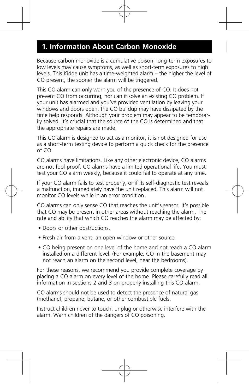 Information about carbon monoxide | Kidde KN-COB-B-LPM User Manual | Page 8 / 19