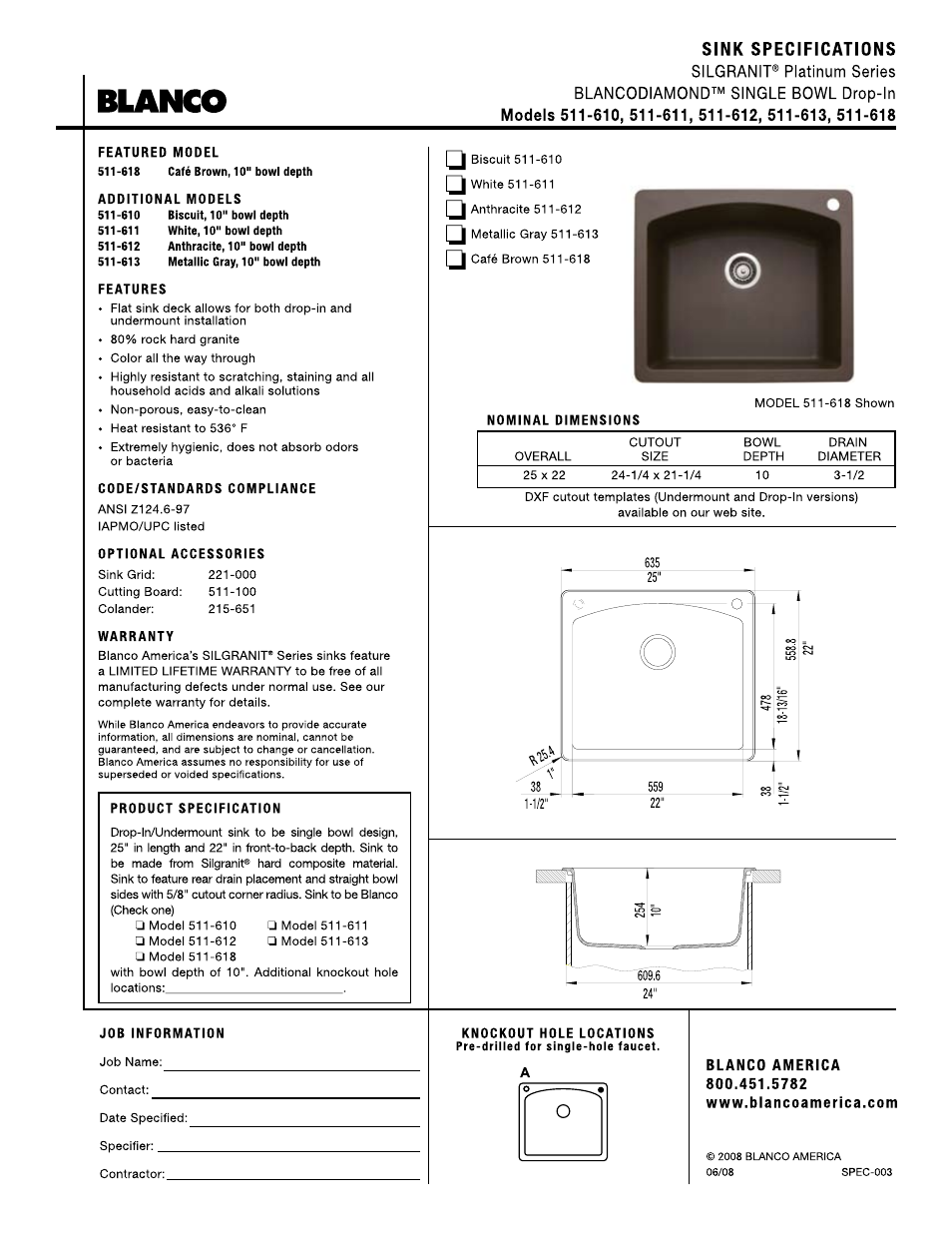 Blanco 511-613 User Manual | 1 page