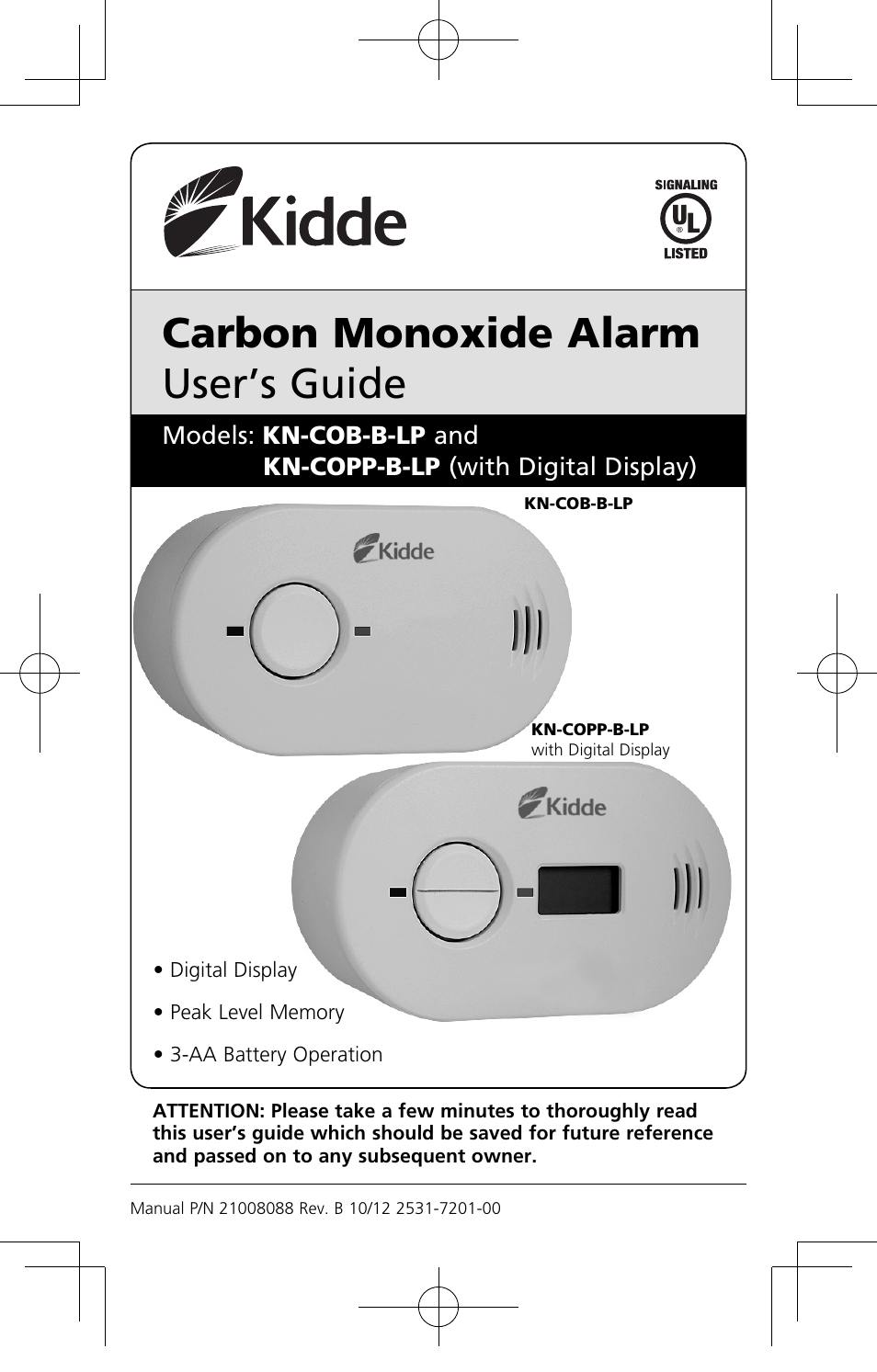 Kidde KN-COPP-B-LP User Manual | 19 pages