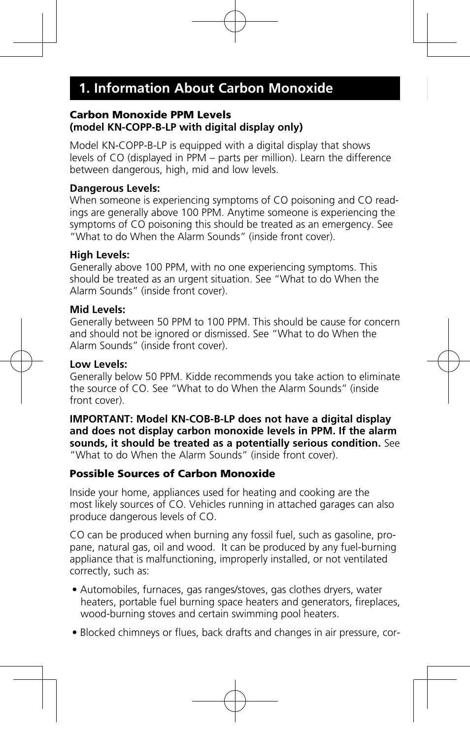 Information about carbon monoxide | Kidde KN-COPP-B-LP User Manual | Page 6 / 19