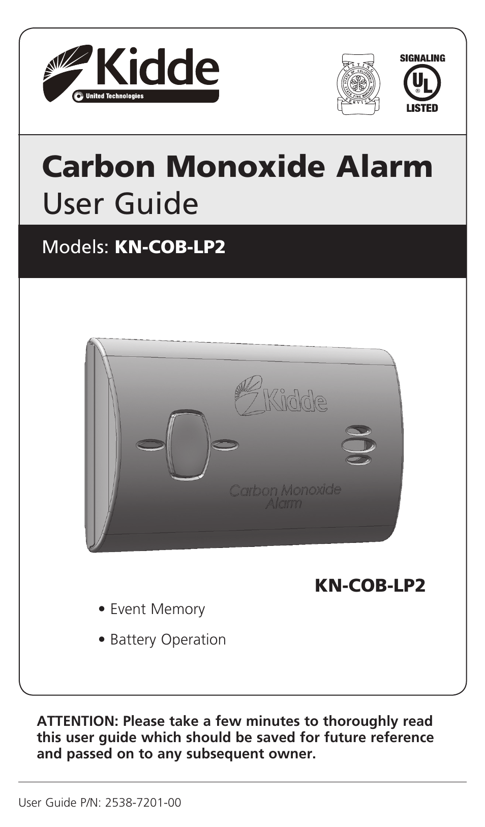 Kidde KN-COB-LP2 User Manual | 16 pages