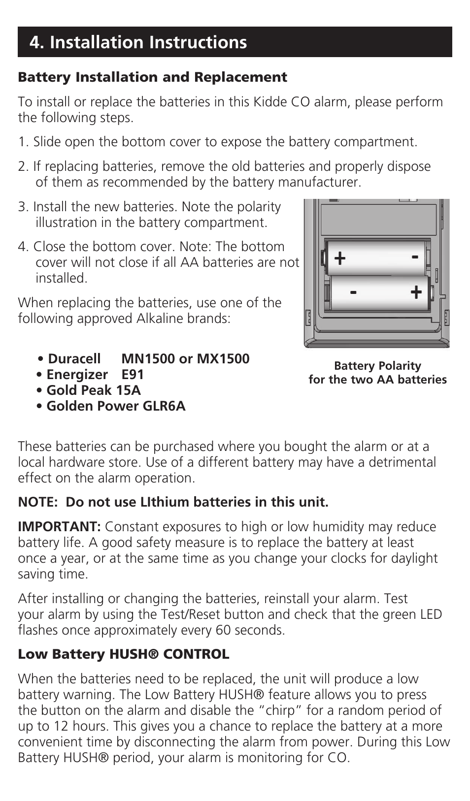 Installation instructions | Kidde KN-COB-LP2 User Manual | Page 10 / 16