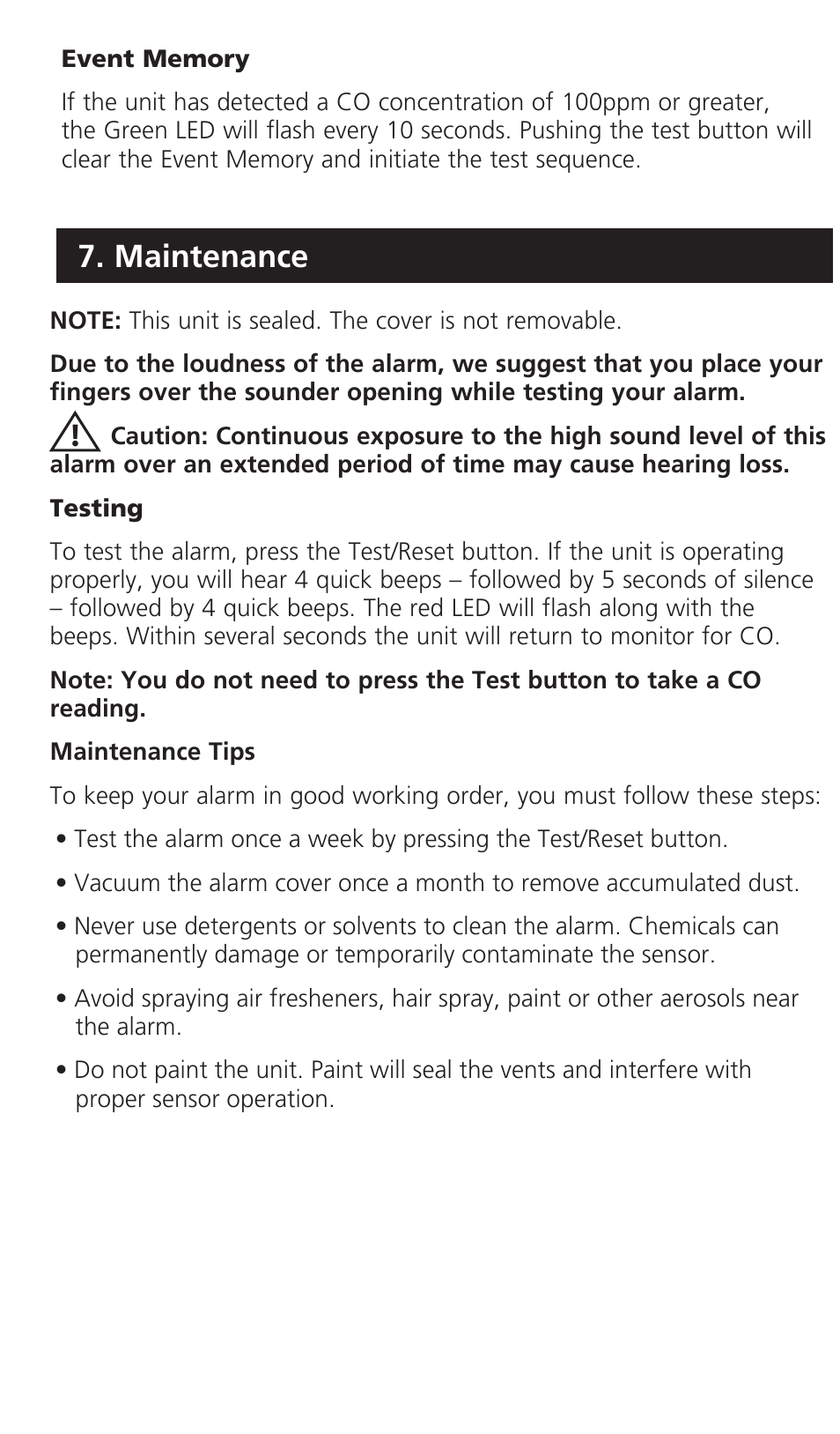 Maintenance | Kidde KN-COB-LP2 User Manual | Page 13 / 16