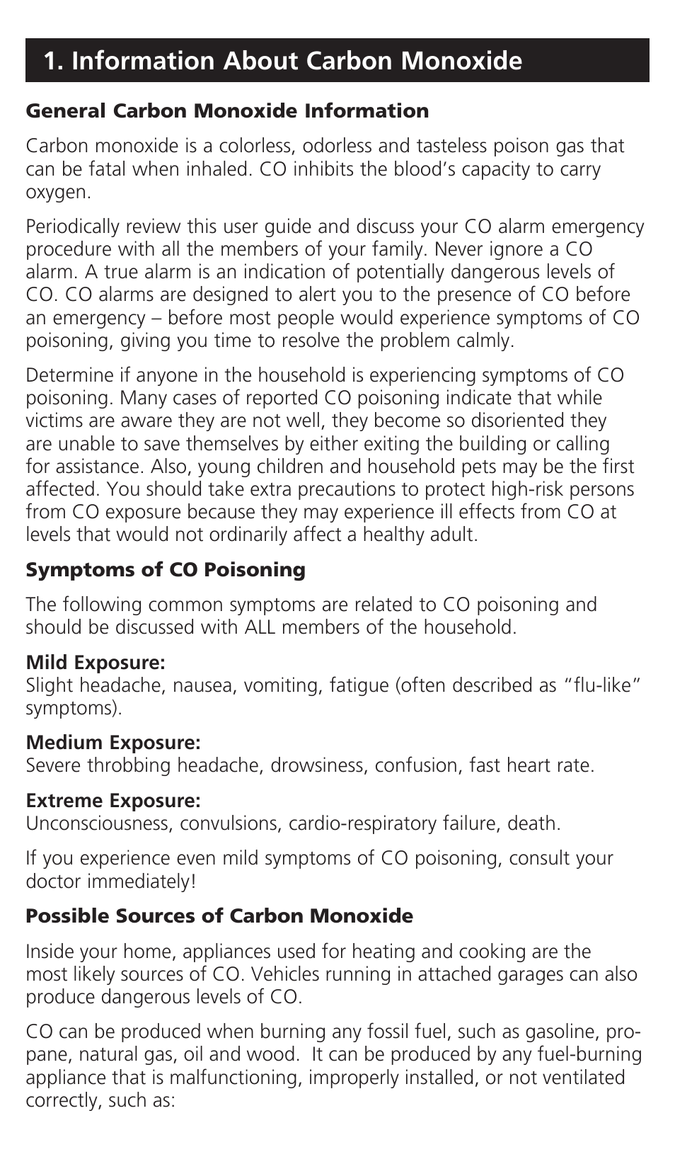 Information about carbon monoxide | Kidde KN-COB-LP2 User Manual | Page 5 / 16