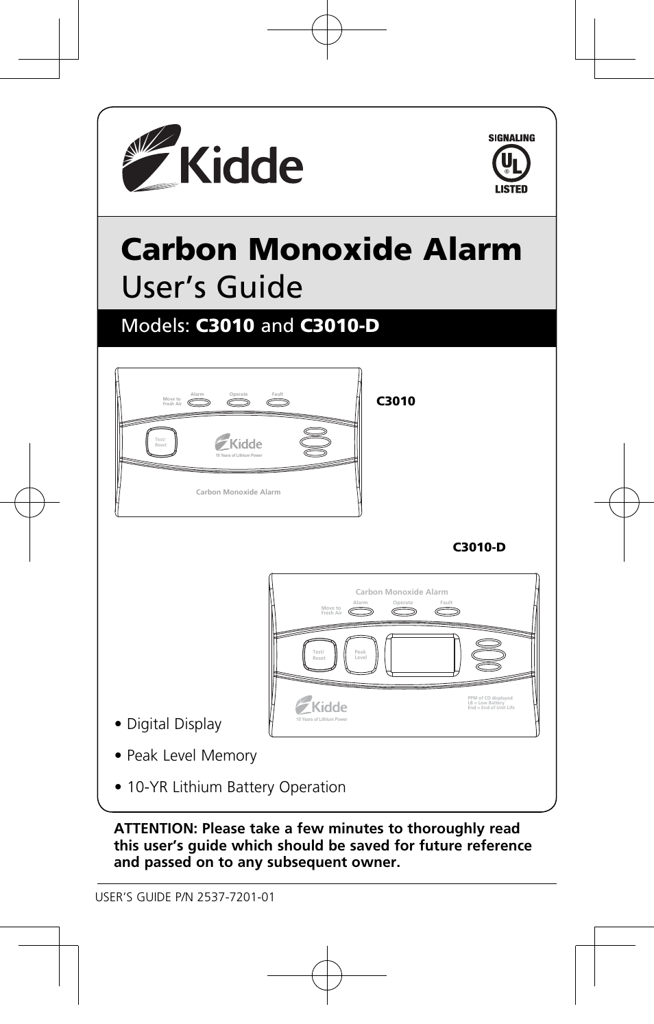 Kidde C3010-D User Manual | 19 pages